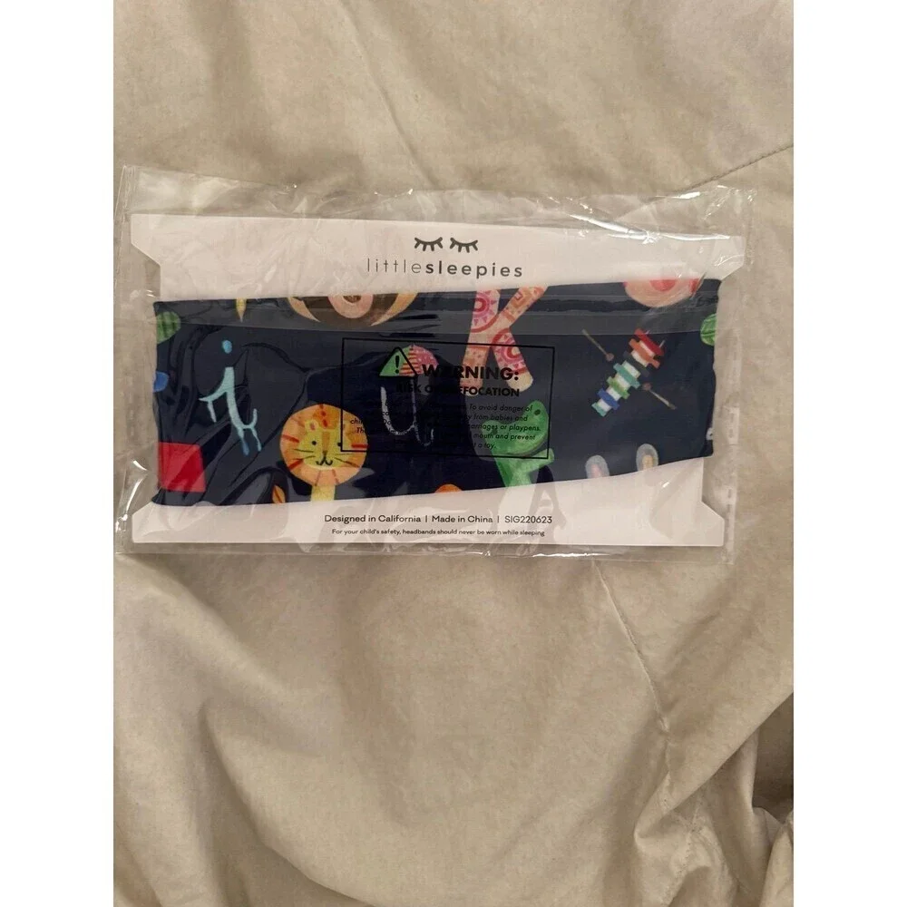 NWT Little Sleepies Headband Bow Navy Alphabet Friends